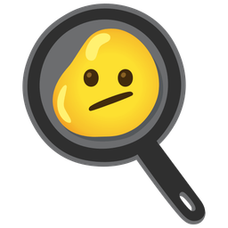 cooking and face with diagonal mouth