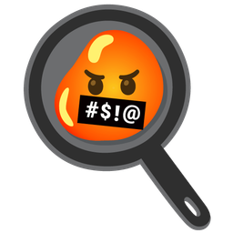 cooking and face with symbols on mouth