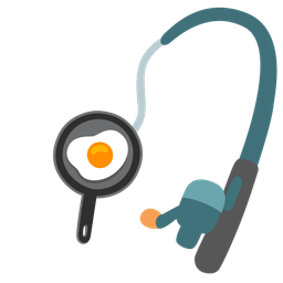 cooking and fishing pole