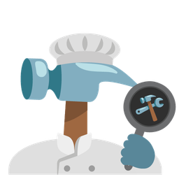 cooking and hammer and wrench