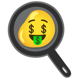 Cooking and Money-mouth face