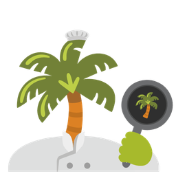 cooking and palm tree