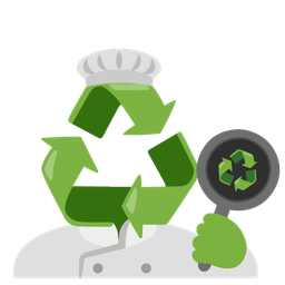 cooking and recycling symbol