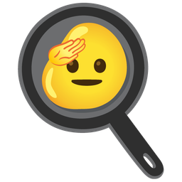 cooking and saluting face