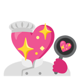 cooking and sparkling heart