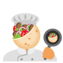 cooking and stuffed flatbread