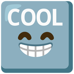 COOL button and Beaming face with smiling eyes