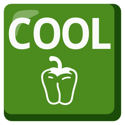 COOL button and bell pepper