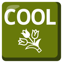 COOL button and bouquet