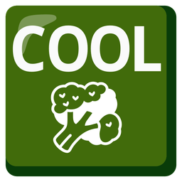 COOL button and broccoli