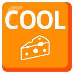 COOL button and cheese wedge