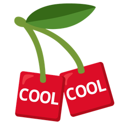 COOL button and cherries