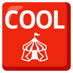 COOL button and circus tent