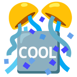 COOL button and confetti ball