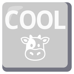 COOL button and cow face