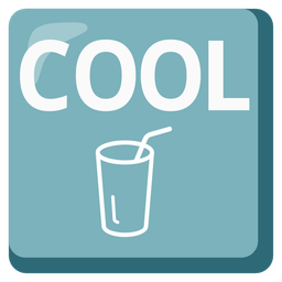 COOL button and cup with straw