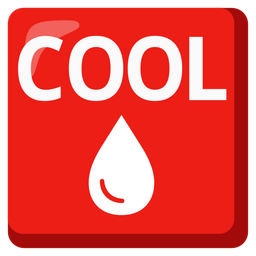 COOL button and drop of blood