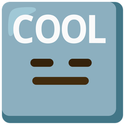 COOL button and expressionless face