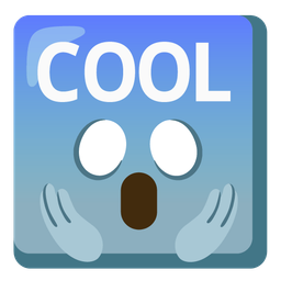 COOL button and face screaming in fear