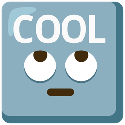 COOL button and face with rolling eyes