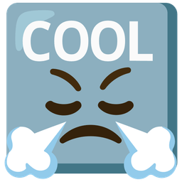 COOL button and face with steam from nose