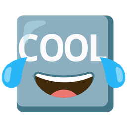 COOL button and Face with tears of joy