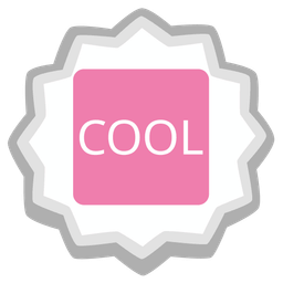 COOL button and fish cake with swirl