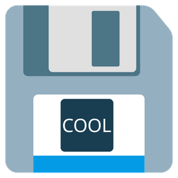 COOL button and floppy disk