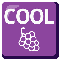 COOL button and grapes