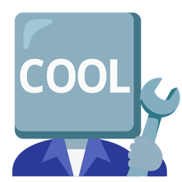 COOL button and hammer and wrench