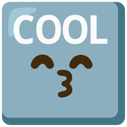 COOL button and Kissing face with smiling eyes