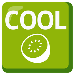 COOL button and kiwi fruit