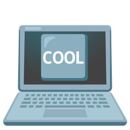 COOL button and laptop