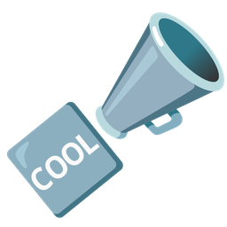 COOL button and megaphone