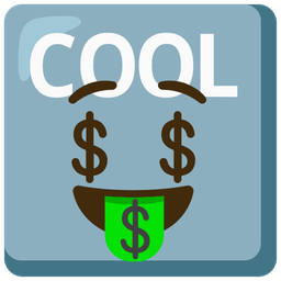 COOL button and Money-mouth face