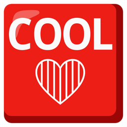 COOL button and red heart