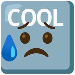 COOL button and sad but relieved face