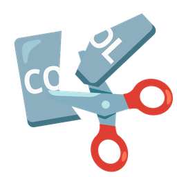 COOL button and scissors