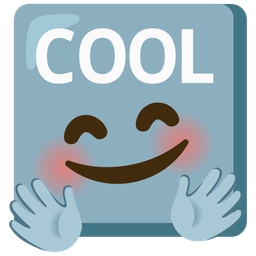 COOL button and Smiling face with open hands