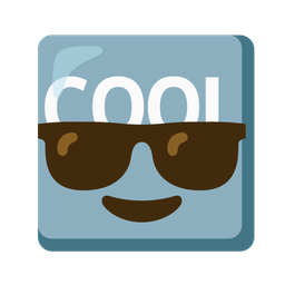 COOL button and smiling face with sunglasses