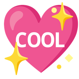 COOL button and sparkling heart