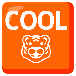 COOL button and tiger face