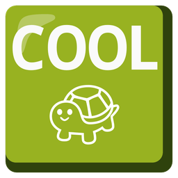 COOL button and turtle