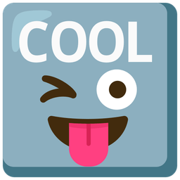 COOL button and Winking face with tongue