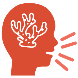 coral and bust in silhouette