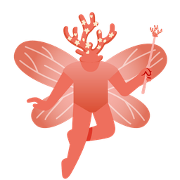 coral and butterfly