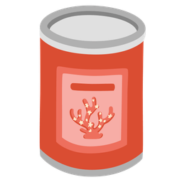 coral and canned food