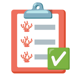 coral and check mark button