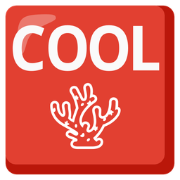 coral and COOL button