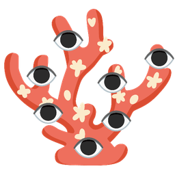 coral and eye